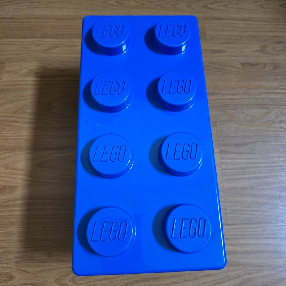 LEGO Large Stackable EMPTY Storage Brick Block Box 8 Knobs Blue Toy Collectible